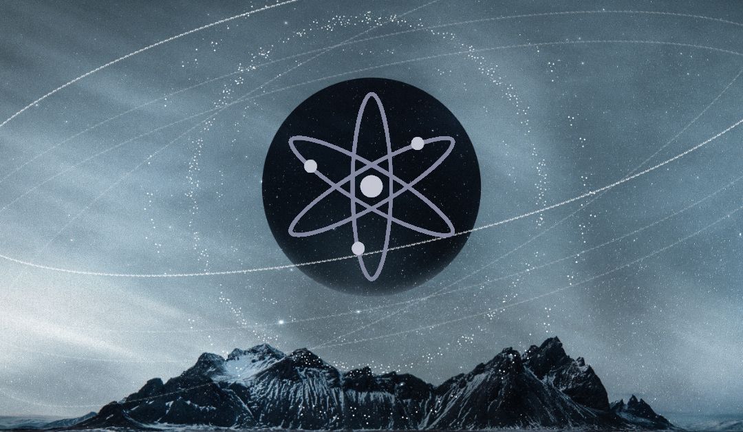 Atom over mountain